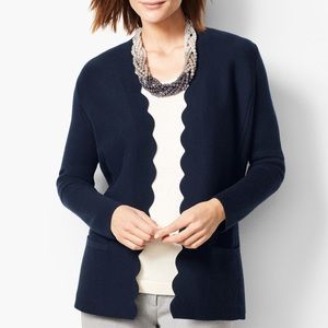 Talbots Scallop Edge Sweater Jacket